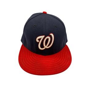 New‎ Era Washington Nationals MLB Baseball Cap 59FIFTY Fitted Hat 7 1/4 On Field